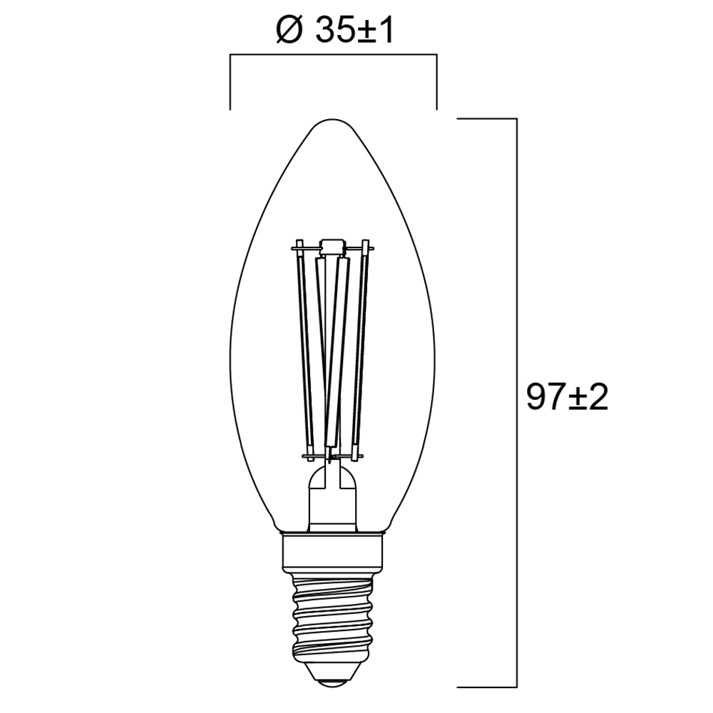 LED Kerze E14 | Dimmbar | 470 lm | 40W Ersatz