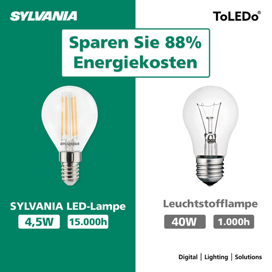 LED Lampe Kugel | E14 & E27 | Warmweiß | 40W Ersatz