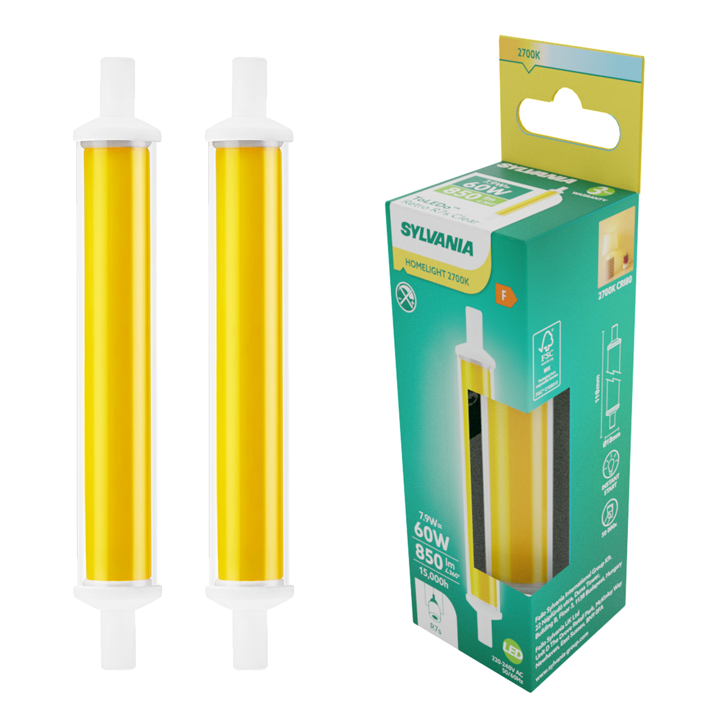 R7s LED Lampe | 78 - 118 mm | 50-100W Ersatz | Warmweiß