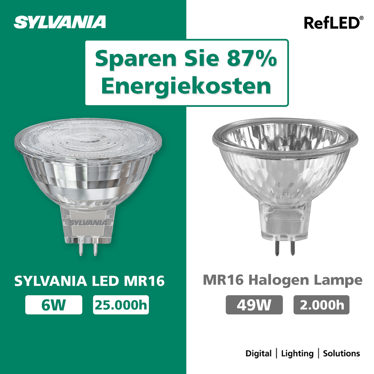MR16 LED Lampe | 425 - 600 Lumen | Warmweiß | 40W - 50W Ersatz