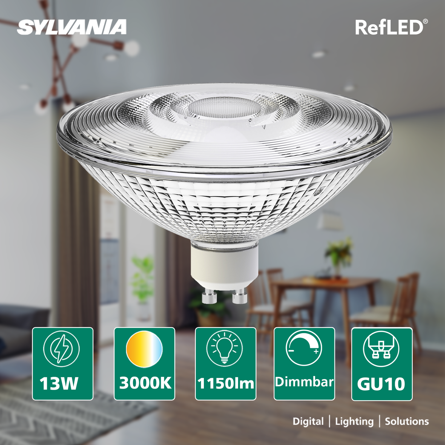 LED-Lampe | Reflektor Kolben | GU10 Sockel | Warmweiß | 140W Ersatz