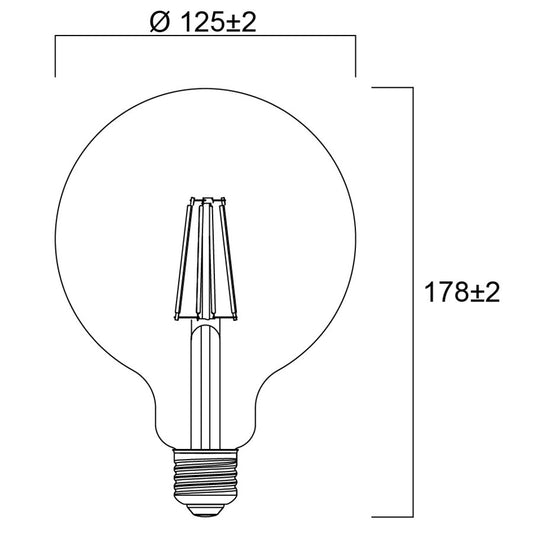 LED Lampe | Effizienzklasse A | E27 | Warmweiß | Globe Form | 60W Ersatz