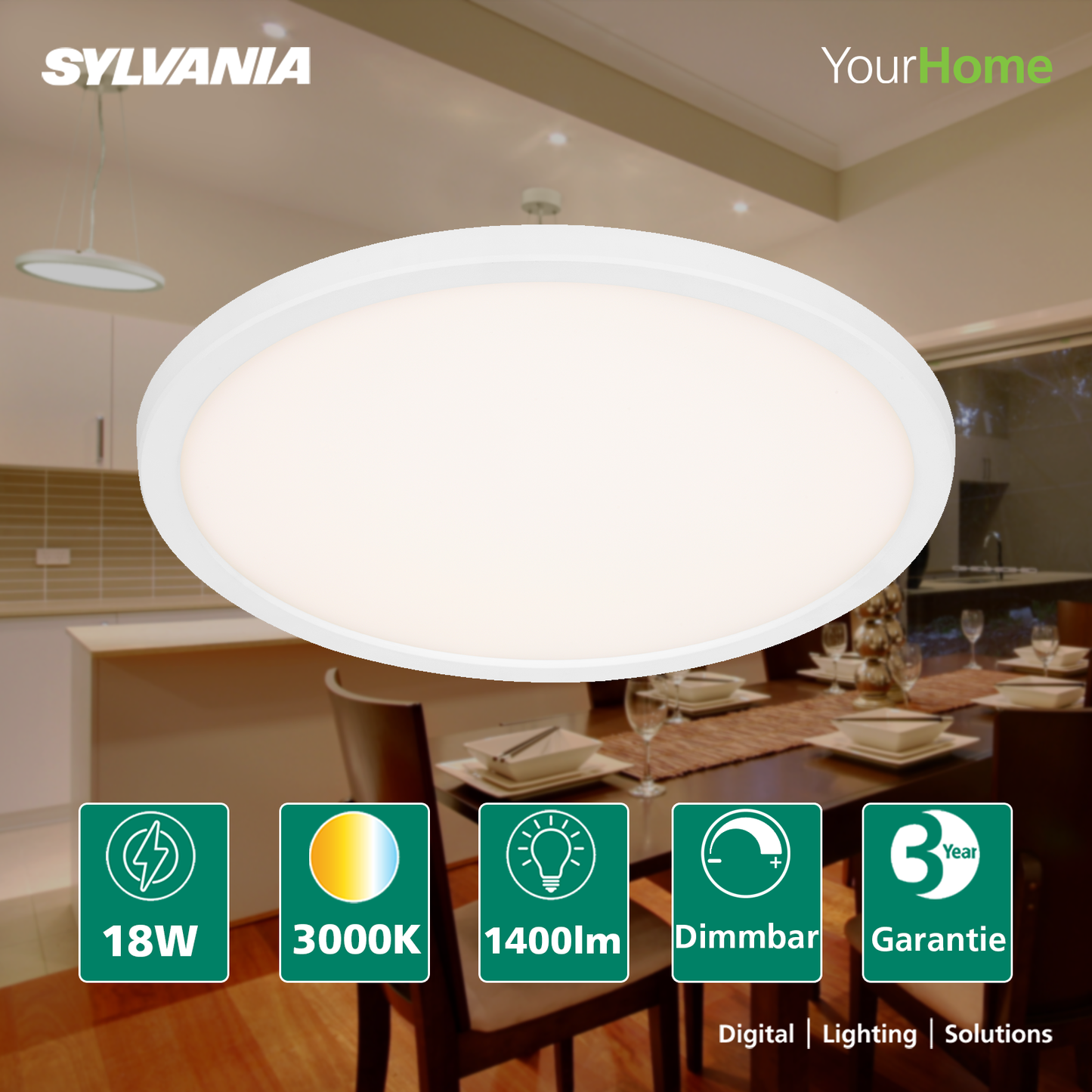 LED Deckenleuchte Smart | Einstellbarer Farbton | Abhängung möglich