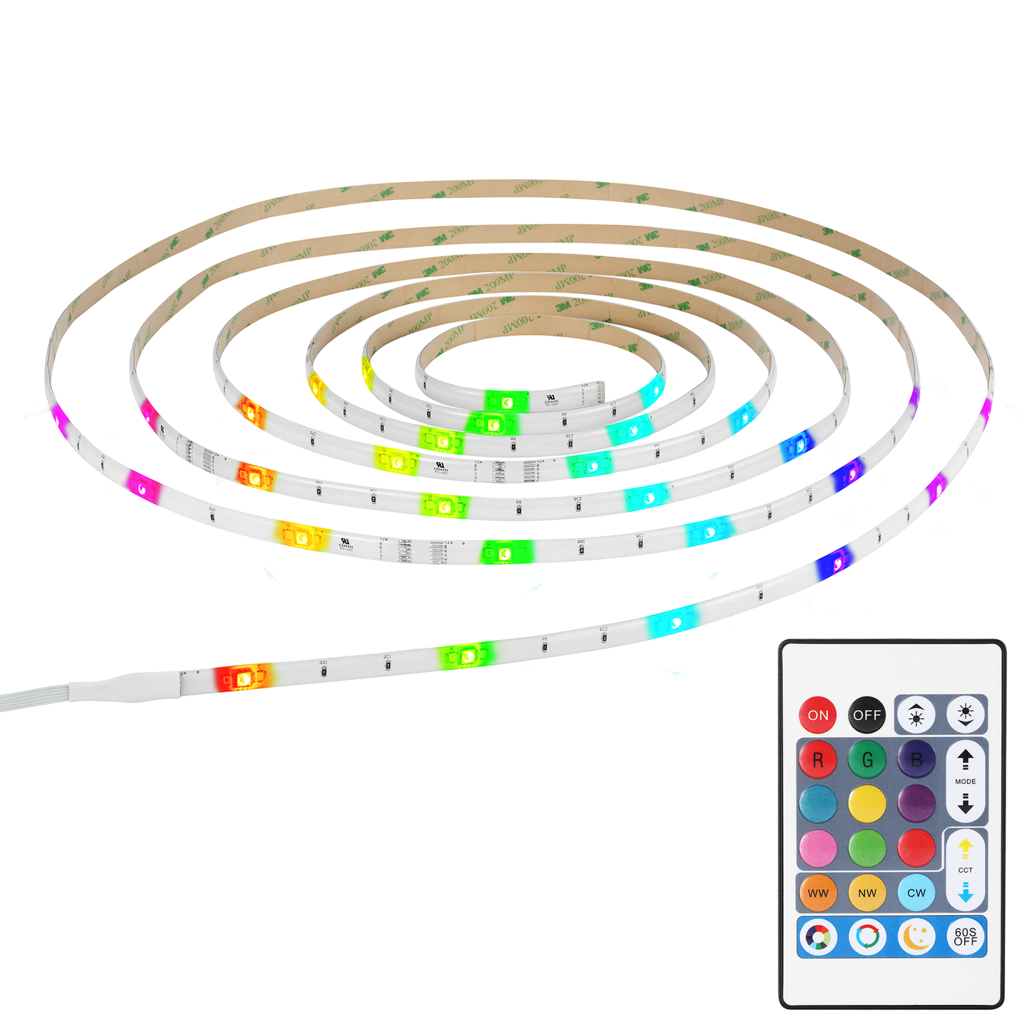 LED Streifen | 2 Meter / 5 Meter | dimmbar | RGB + Warmweiß - Tageslichtweiß