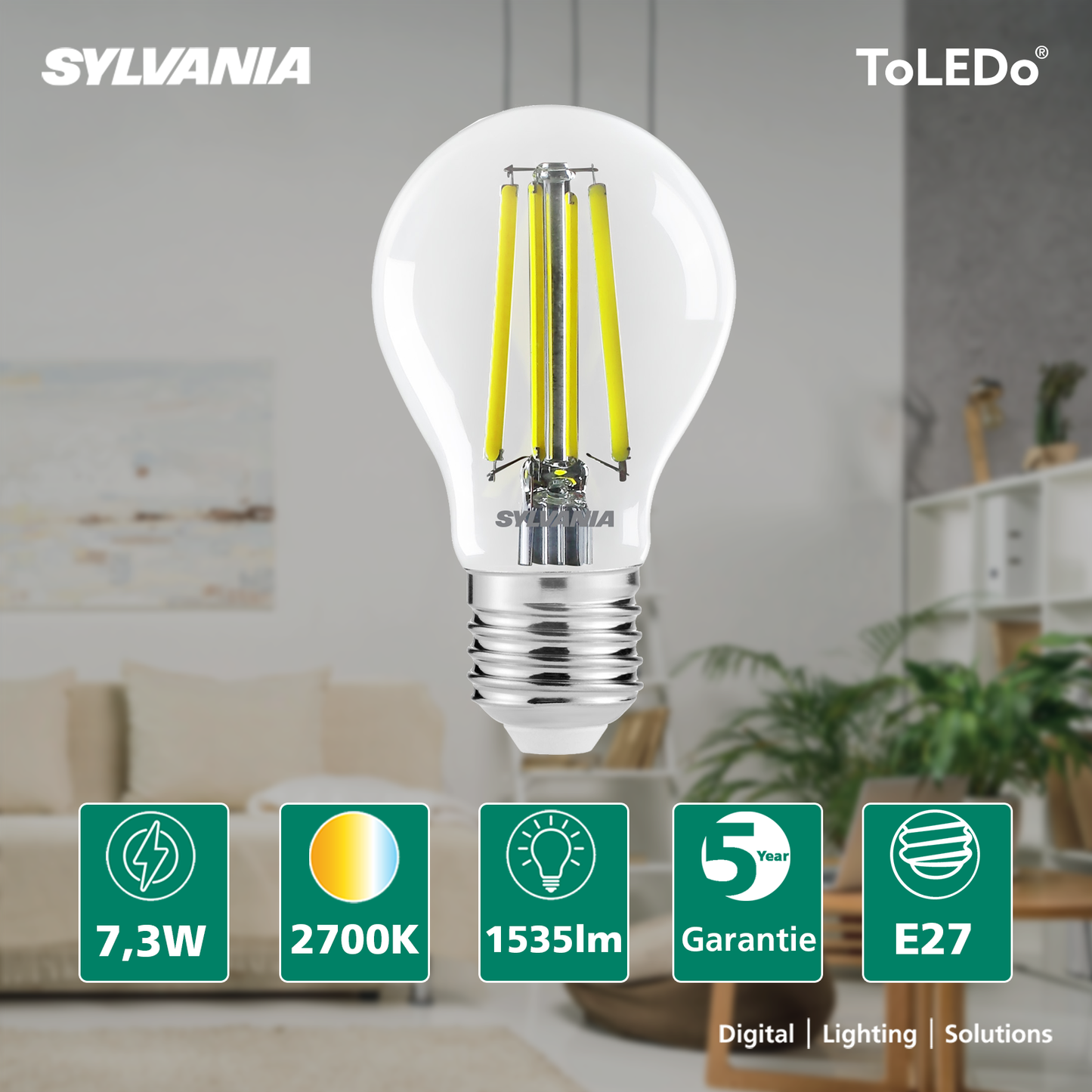 LED Lampe | Effizienzklasse A | E27 | Warmweiß | 100W Ersatz