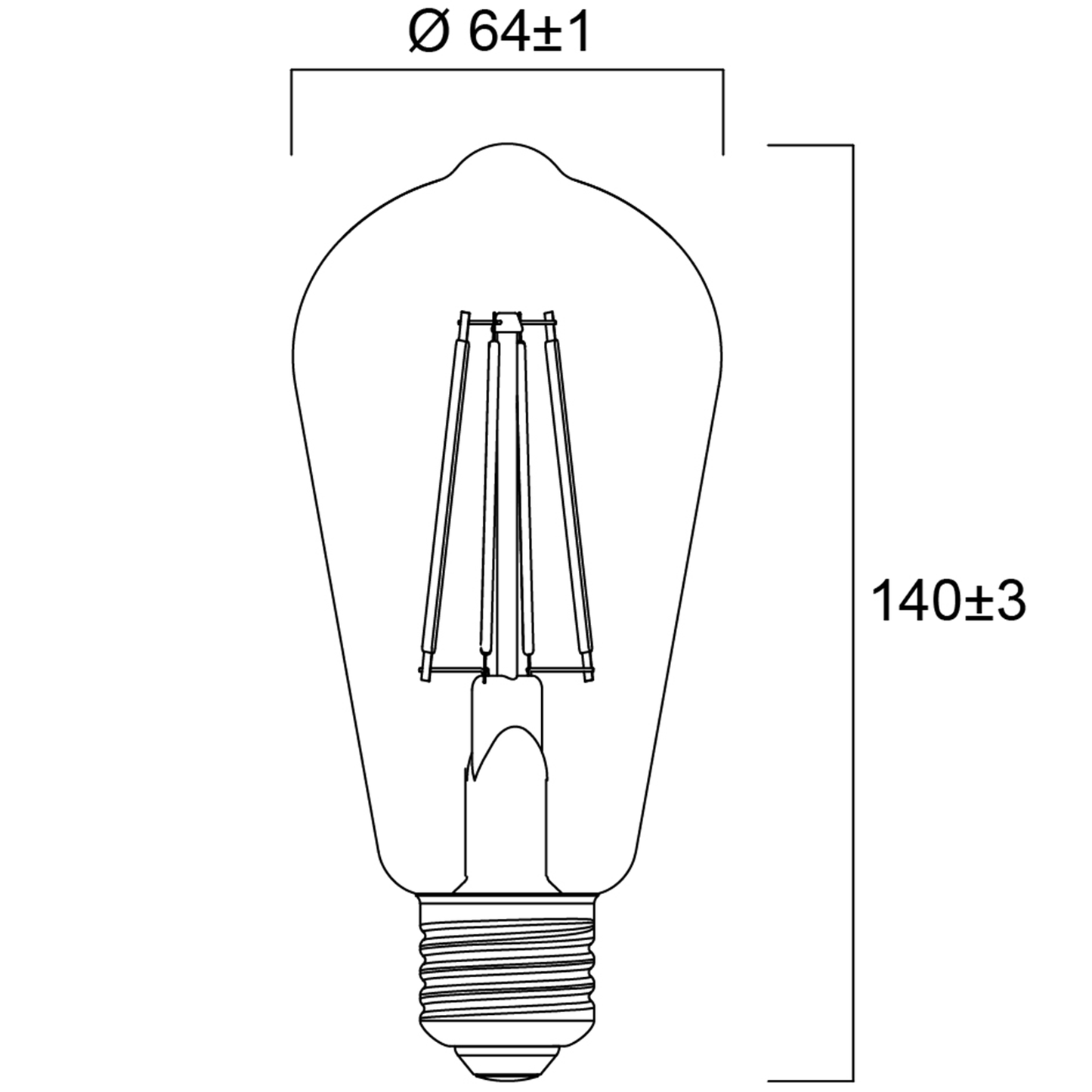 LED Lampe E27 | Warmweiß | Edison Form | 60W Ersatz